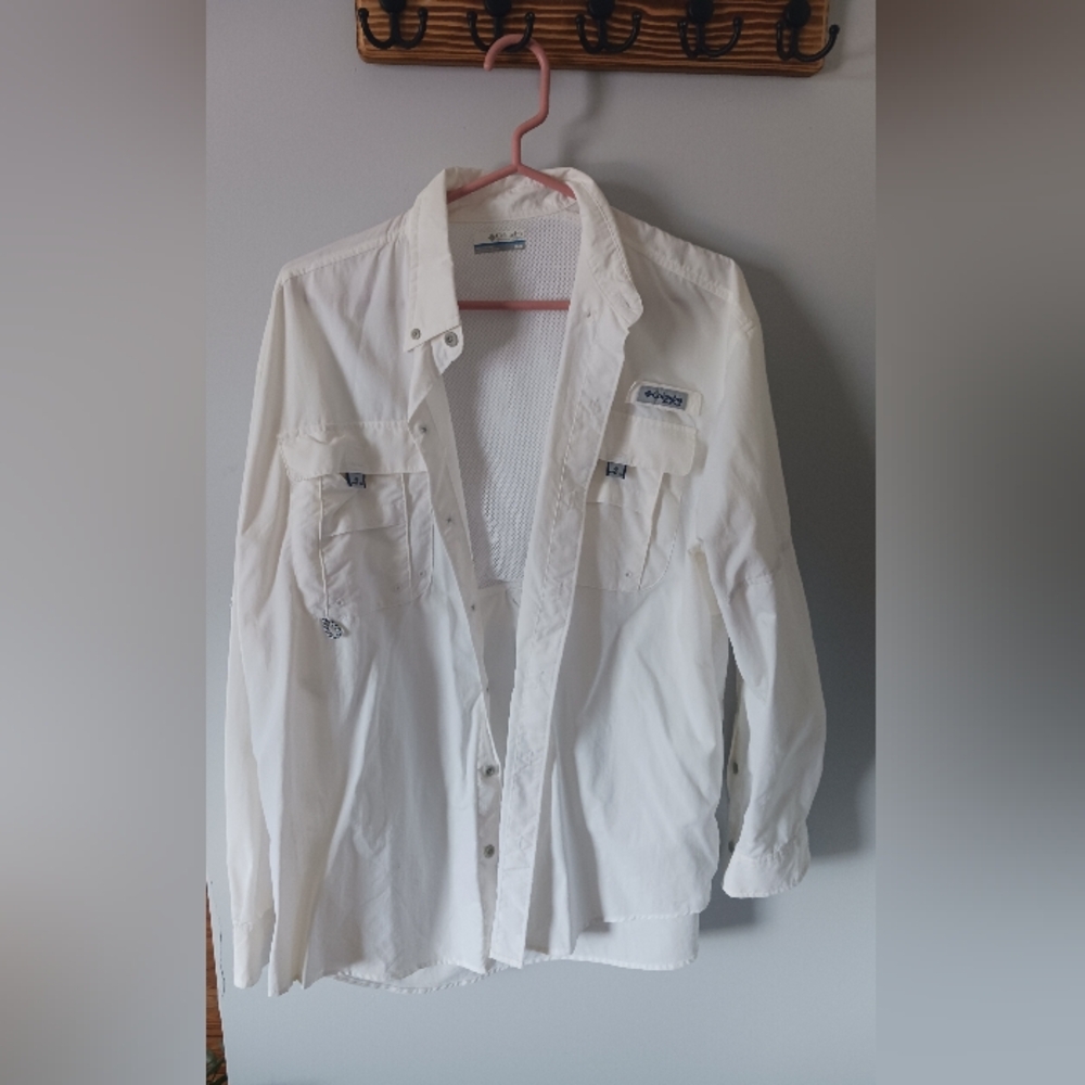 NWOT Columbia White Long Sleeve Button Down
